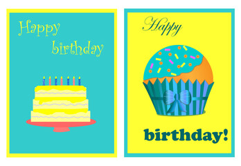 Set of happy birthday cards