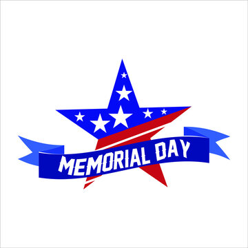 Memorial Day in United States. Remember and Honor.Federal holiday greeting card.National american holiday unique vector illustration with USA flag.star shape Festive poster or banner design