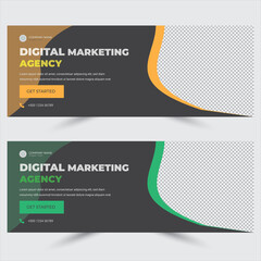 Digital marketing web banner design.Social media banner vector template design.