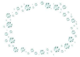 輝くダイヤモンドのオーバル型フレーム