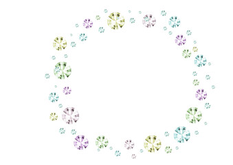 カラフルなダイヤモンドの円形フレーム素材