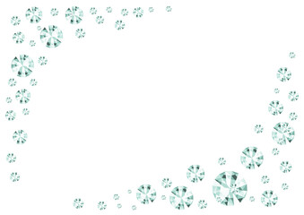 きらめくダイヤモンドのフレーム　背景素材