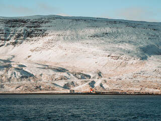 Iceland snow mountain