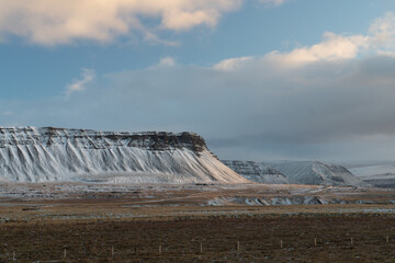Iceland snow mountain