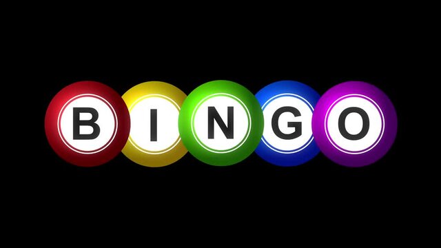 Bingo Balls Popping Illustration Animation on White Background and Green Screen