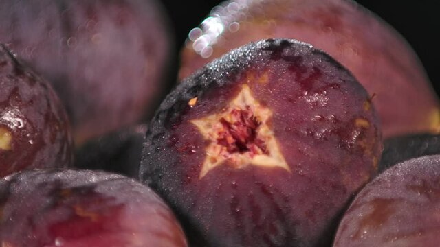 Figs rotating close up. Eco food