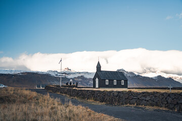Church in snow maintain