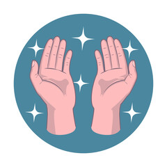 Clean hands graphic vector illustration.