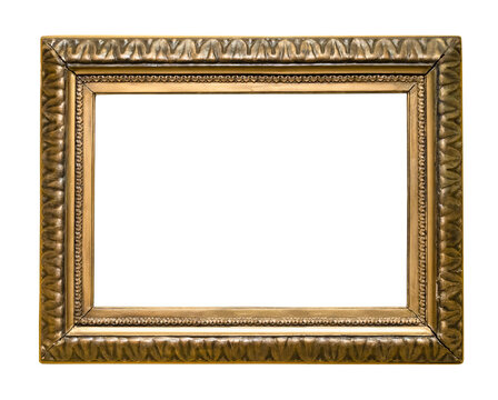 wide carved gilted wooden picture frame cutout
