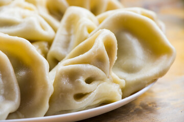 Traditional Georgian dish Khinkali, Georgian dumplings