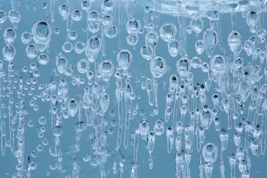 凍結した氷の中の気泡