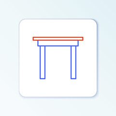 Line Wooden table icon isolated on white background. Colorful outline concept. Vector