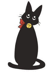 黒ねこ　首傾げ