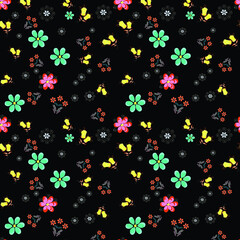 Obraz na płótnie Canvas seamless small vector flower design pattern on background