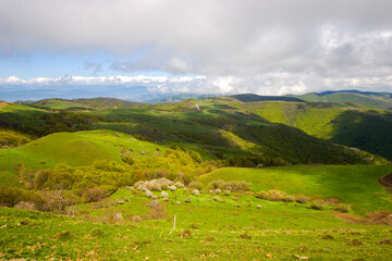 Fototapeta na wymiar Mountain landscape in Georgia. Landscape from Didgori road.