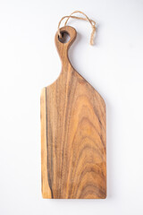 Empty wooden board on white.