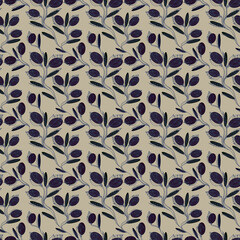seamless pattern of plant elements on the background