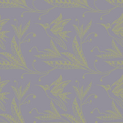 seamless pattern of plant elements on the background