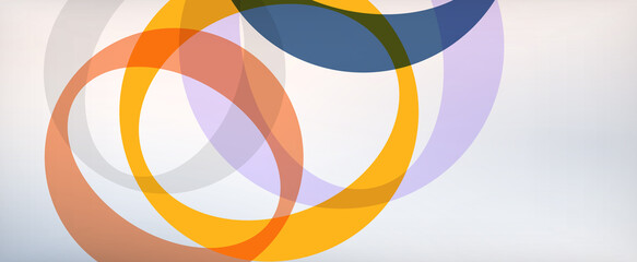 Ring geometric shapes, o letter repetition wallpaper. Abstract background for business or technology presentations, internet posters or web brochure covers