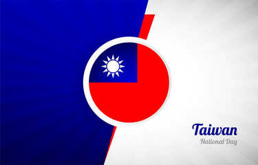 Happy national day of Taiwan greeting background. Abstract Taiwan country flag illustration