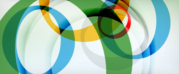 Obraz premium Ring geometric shapes, o letter repetition wallpaper. Abstract background for business or technology presentations, internet posters or web brochure covers