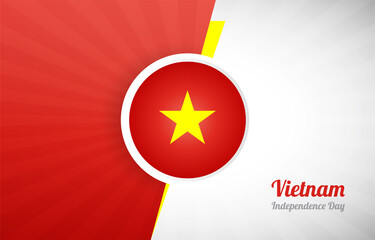 Happy independence day of Vietnam greeting background. Abstract Vietnam country flag illustration