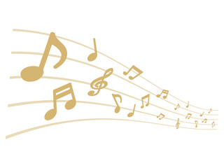 飛び交う音符　五線譜