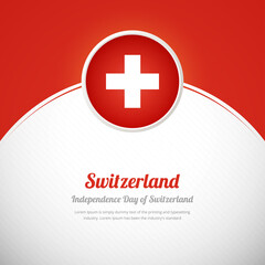 Obraz premium Switzerland happy independence day with abstract colorful country flag background