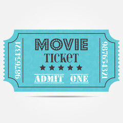 Blue cinema tickets illustration. Movie tickets