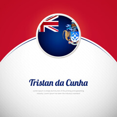 Tristan da Cunha happy national day with modern colorful country flag background