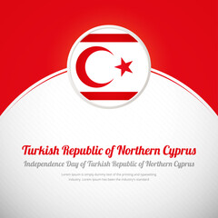 Turkish Republic of Northern Cyprus happy national day with modern colorful country flag background