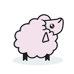 sheep's hairy vector cartoon character