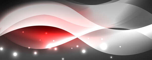 Shiny glowing neon wave, light lines abstract background. Magic energy and motion concept. Vector wallpaper template