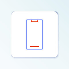 Line Smartphone, mobile phone icon isolated on white background. Colorful outline concept. Vector