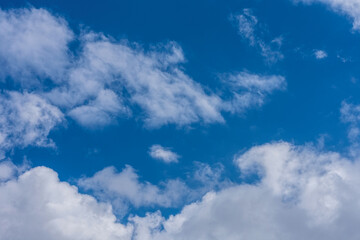 Photo of white clouds against a blue sky