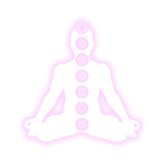 Hintergrund weiß Meditation meditieren Yoga Chakra Symbol Chi Prana Farben bunt sitzen Schneidersitz Energiezentrum Lebensenergie energie- spiritualität spirituell Aufstieg Erleuchtung Lichtarbeiter