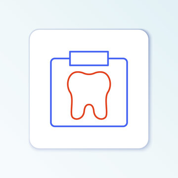 Line X-ray of tooth icon isolated on white background. Dental x-ray. Radiology image. Colorful outline concept. Vector