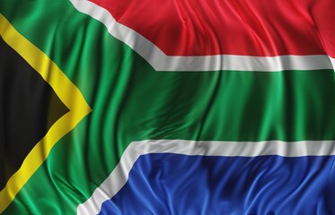 Abstract South Africa Flag 3D Render (3D Artwork)