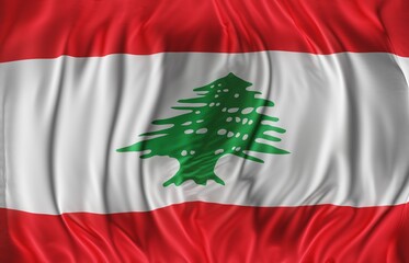 Abstract Lebanon Flag 3D Render (3D Artwork)