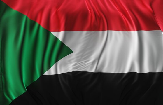 Abstract Sudan Flag 3D Render (3D Artwork)