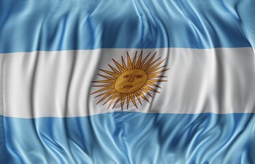 Abstract Argentina Flag 3D Render (3D Artwork)