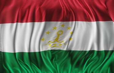 Naklejka premium Abstract Tajikistan Flag 3D Render (3D Artwork)