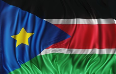 Abstract South Sudan Flag 3D Render (3D Artwork)