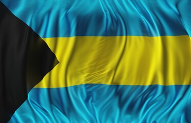 Abstract The Bahamas Flag 3D Render (3D Artwork)