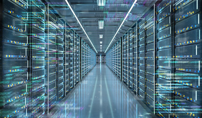 Server room data center - 3d rendering - 433186924