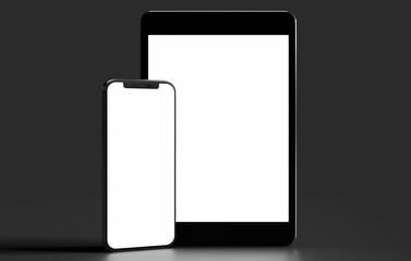 Isolated Devices Mockup - 3d rendering.