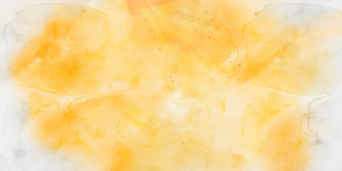 Beautiful orange and brown on white watercolor splash paint texture or grunge background