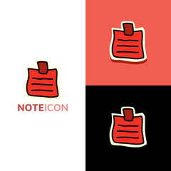 Note icon logo. Back to school cute cartoon hand drawn doodle icon sticker