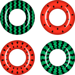 スイカの浮き輪のベクターイラスト