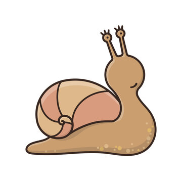 Cheerful snail cartoon isolated vector illustration for Fibonacci Day on November 23